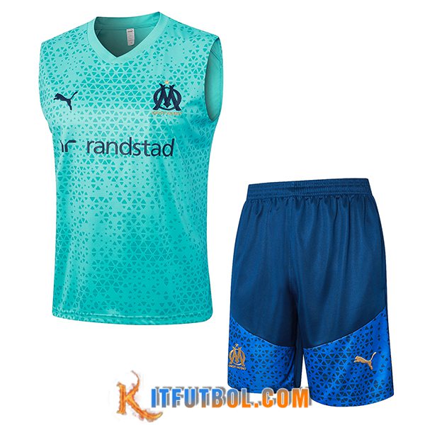 Camiseta Entrenamiento sin mangas + Cortos Marsella Azul Claro 2023/2024