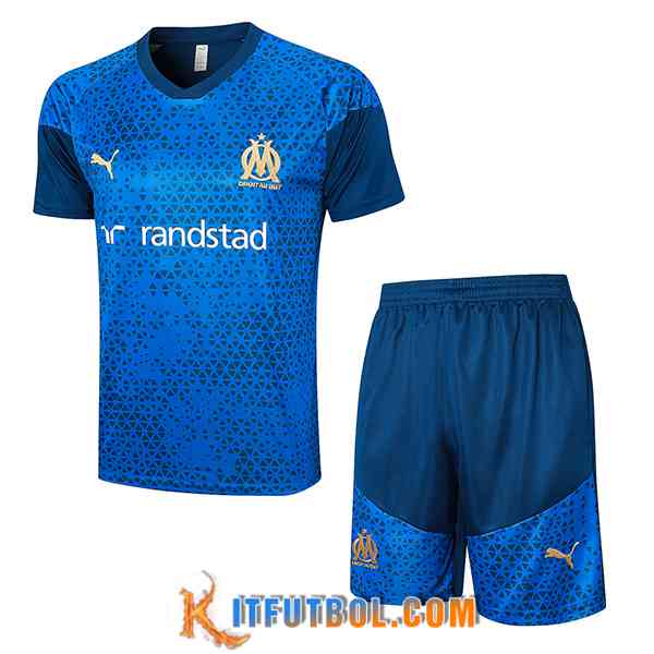 Camiseta Entrenamiento + Cortos Marsella Azul 2023/2024 -02