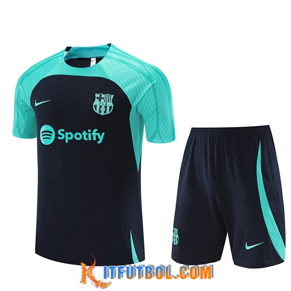 Camiseta Entrenamiento + Cortos FC Barcelona Azul marino 2023/2024 -03