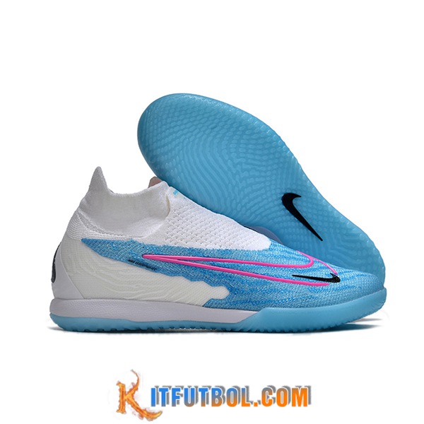 Nike Botas De Fútbol Phantom GX Elite DF Link IC Blanco/Azul