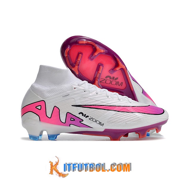 Nike Botas De Fútbol Air Zoom Mercurial Superfly IX Elite FG Blanco/Azul/Rosa