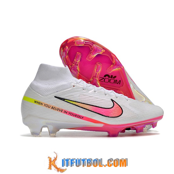 Nike Botas De Fútbol Air Zoom Mercurial Superfly IX Elite FG Blanco/Rosa