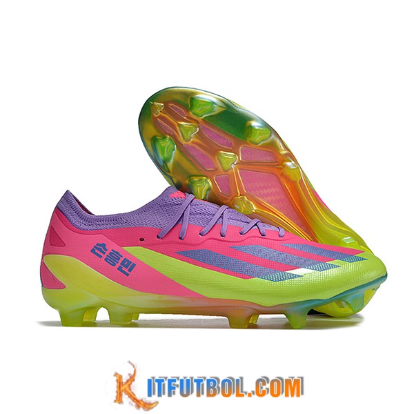 Adidas Botas De Fútbol X CRAZYFAST MESSI.1 FG BOOTS Verde/Violeta/Rosa