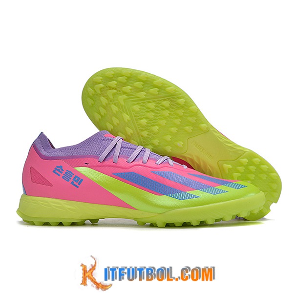 Adidas Botas De Fútbol X CRAZYFAST.1 TF BOOTS Verde/Violeta/Rosa