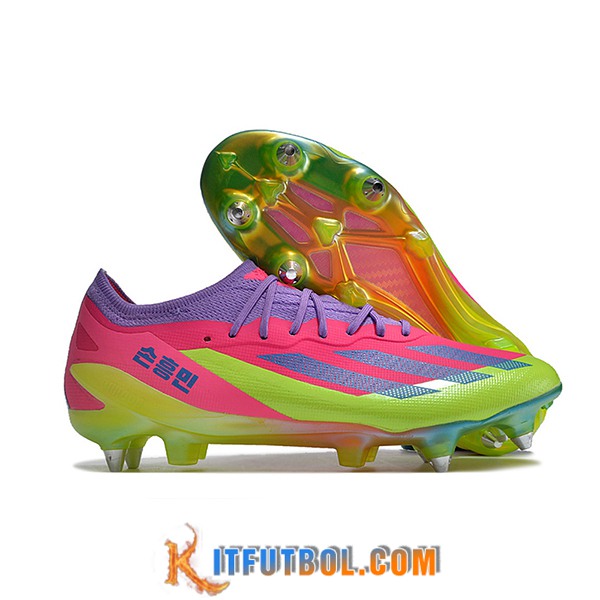 Adidas Botas De Fútbol X Crazyfast1 SG Verde/Violeta/Rosa