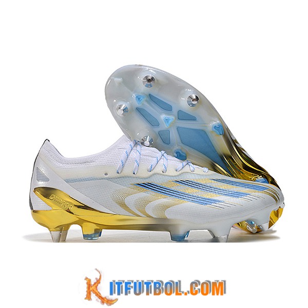 Adidas Botas De Fútbol X Crazyfast1 SG Blanco/Azul/Amarillo