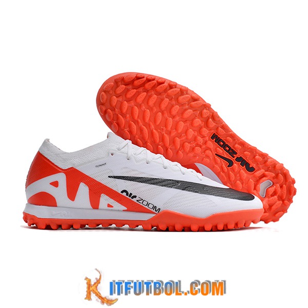 Nike Botas De Fútbol Air Zoom Mercurial Vapor XV Elite TF Blanco/Negro/Naranja