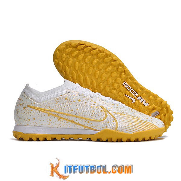 Nike Botas De Fútbol Air Zoom Mercurial Vapor XV Elite TF Blanco/Amarillo