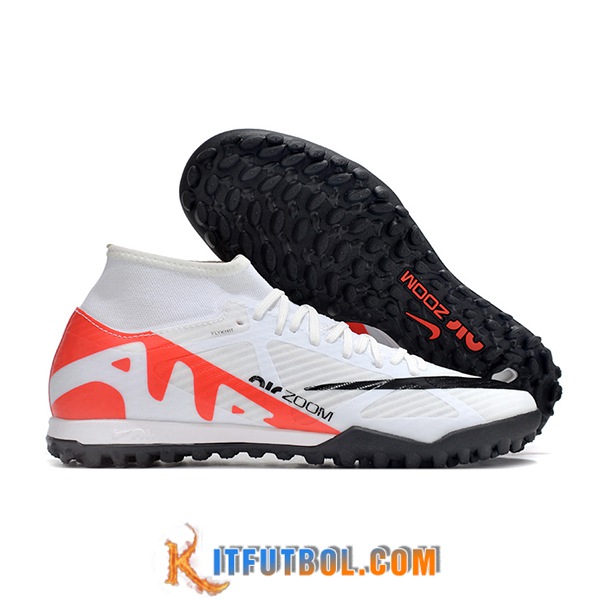 Nike Botas De Fútbol Air Zoom Mercurial Superfly IX Academy TF Blanco/Negro/Naranja