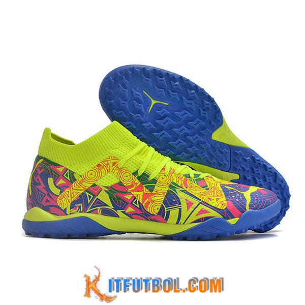 PUMA Botas De Fútbol Future X Powercat Tokyo Match TF Verde/Azul