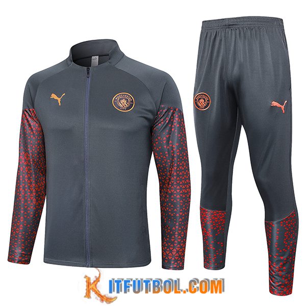 Chandal Equipos De Futbol - Chaqueta Manchester City Gris Oscuro 2023/2024