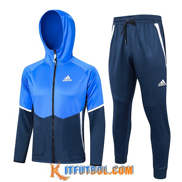 Chaqueta Con Capucha Chandal Rompevientos Chaqueta Adidas Azul 2023/2024 -02
