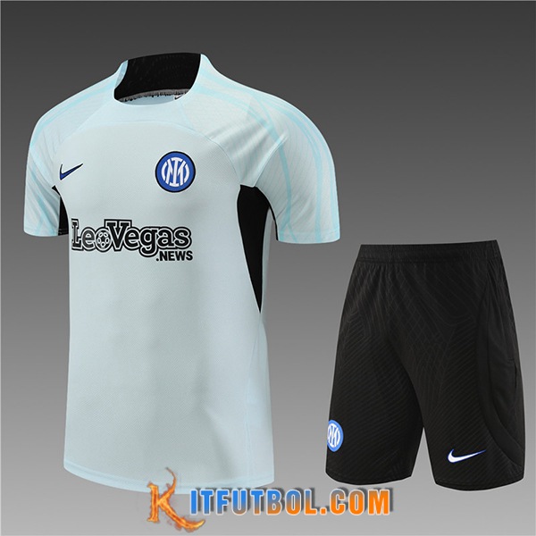Camiseta Entrenamiento + Cortos Inter Milan Ninos Azul Claro 2023/2024
