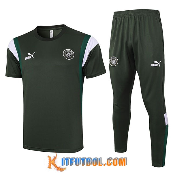 Camiseta Entrenamiento + Pantalones Manchester City Verde 2023/2024