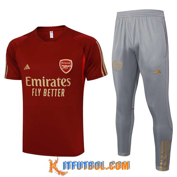 Camiseta Entrenamiento + Pantalones Arsenal Rojo 2023/2024