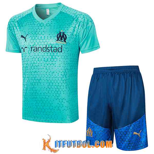 Camiseta Entrenamiento + Cortos Marsella Azul Claro 2023/2024 -03