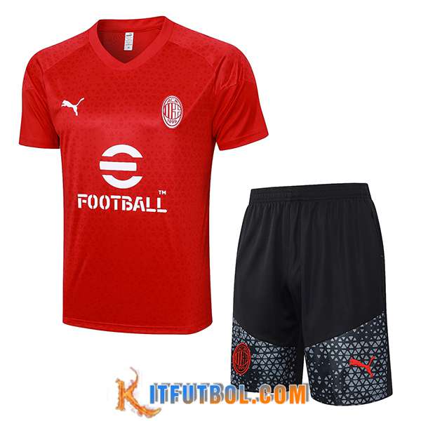Camiseta Entrenamiento + Cortos AC Milan Rojo 2023/2024 -03