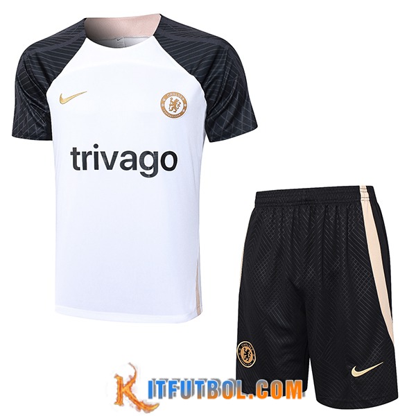 Camiseta Entrenamiento + Cortos FC Chelsea Blanco 2023/2024 -04