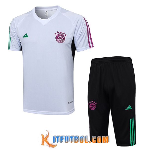Camiseta Entrenamiento + Cortos Bayern Munich Blanco 2023/2024 -02