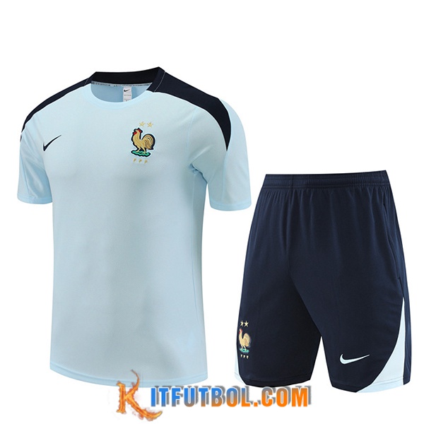 Camiseta Entrenamiento + Cortos Francia Azul Claro 2023/2024