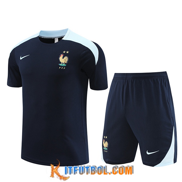 Camiseta Entrenamiento + Cortos Francia Azul marino 2023/2024