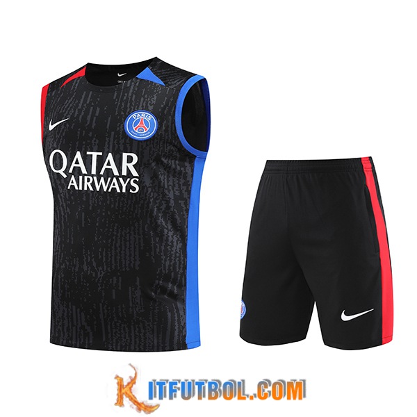 Camiseta Entrenamiento sin mangas + Cortos PSG Negro 2023/2024 -03
