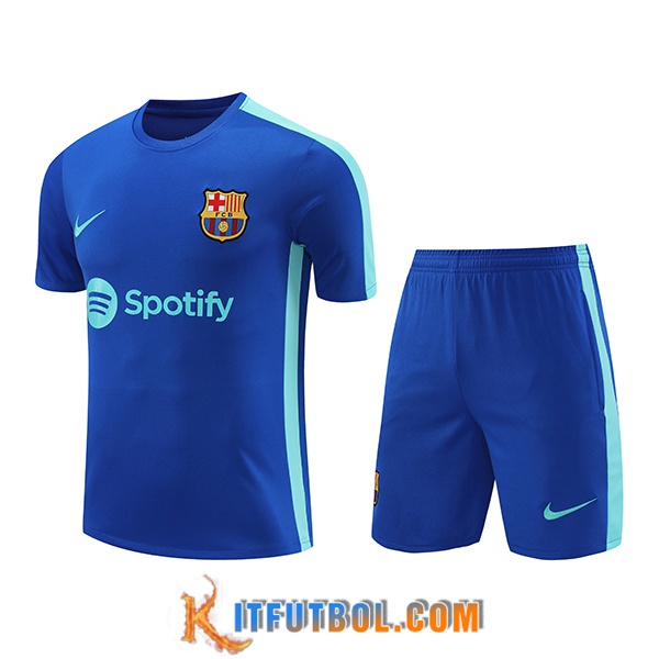 Camiseta Entrenamiento + Cortos FC Barcelona Azul 2023/2024 -04