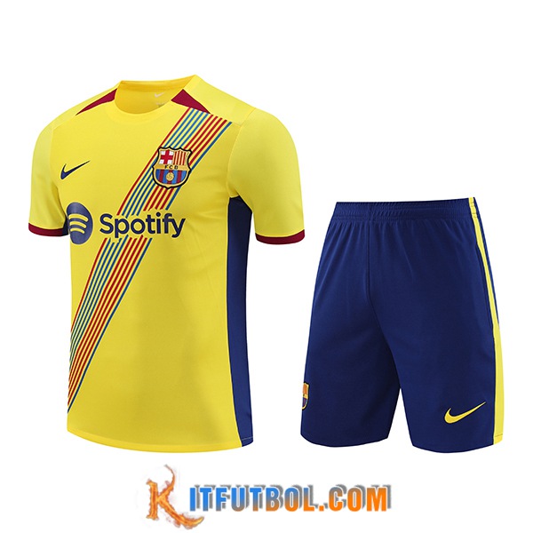 Camiseta Entrenamiento + Cortos FC Barcelona Amarillo 2023/2024 -02