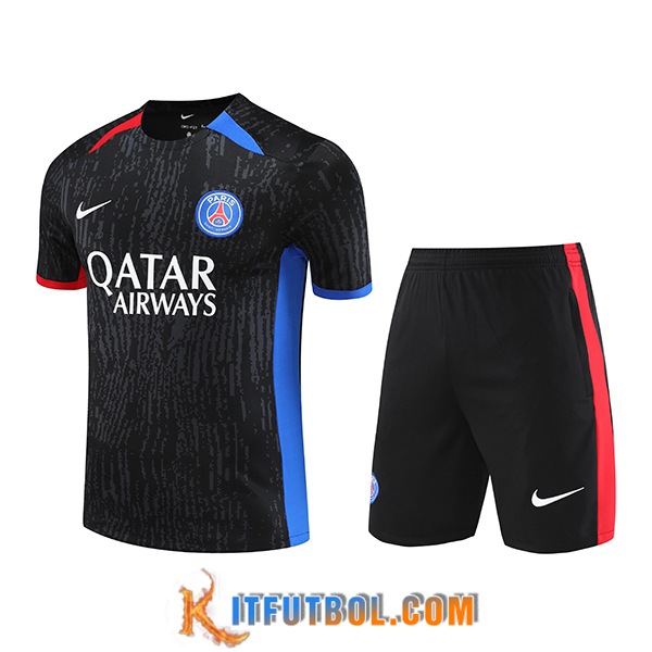 Camiseta Entrenamiento + Cortos PSG Negro 2023/2024 -04