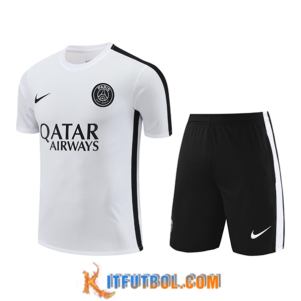Camiseta Entrenamiento + Cortos PSG Blanco 2023/2024 -05