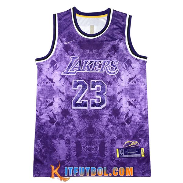 Camisetas De Futbol Los Angeles Lakers (JAMES #23) 2023/24 Violeta