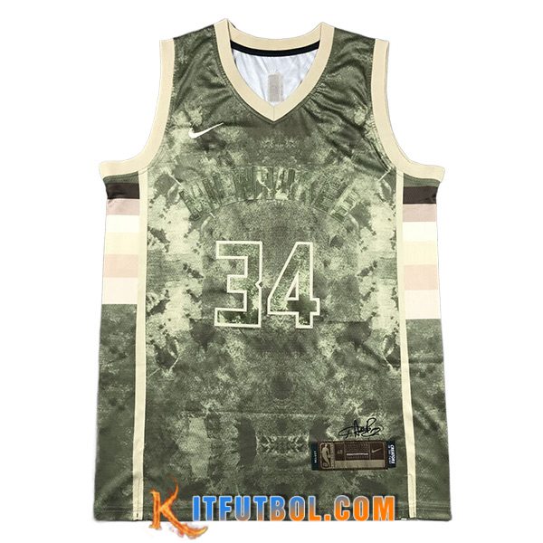 Camisetas De Futbol Milwaukee Bucks (ANTETOKOUNMPO #34) 2023/24 Verde -03