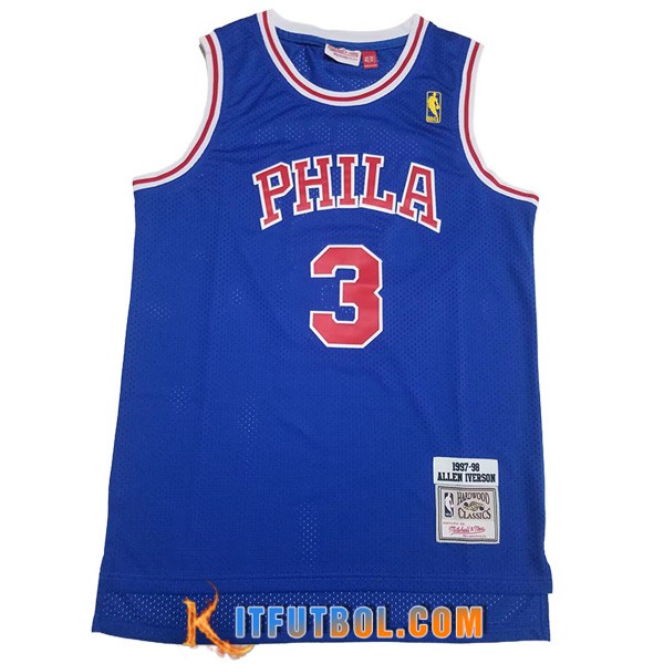 Camisetas De Futbol Philadelphia 76ers (IVERSON #3) 2023/24 Azul