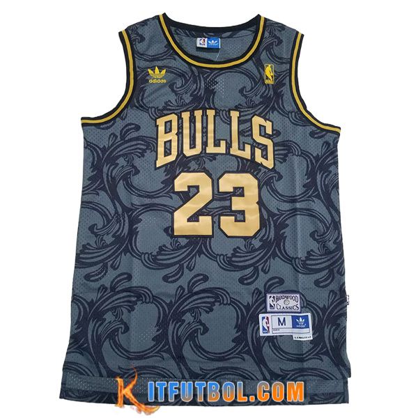 Camisetas De Futbol Chicago Bulls (JORDAN #23) 2023/24 Gris/Negro/Amarillo