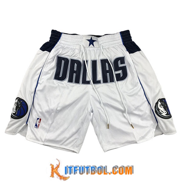 Cortos NBA Dallas Mavericks 2023/24 Blanco/Negro