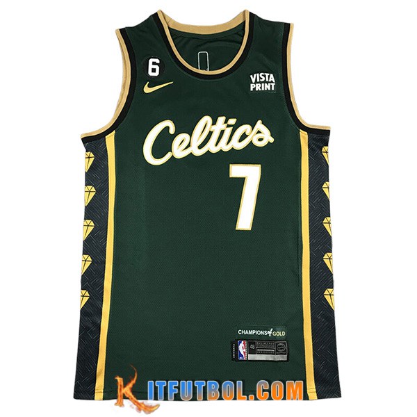Camisetas De Futbol Boston Celtics (BROWN #7) 2023/24 Verde/Negro/Amarillo