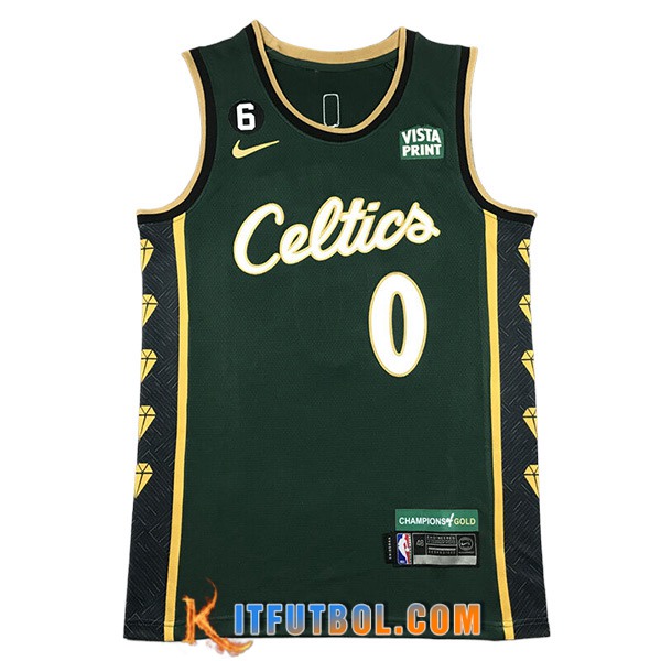 Camisetas De Futbol Boston Celtics (TATUM #0) 2023/24 Verde/Negro/Amarillo