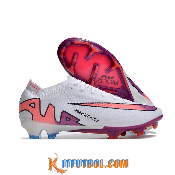 Nike Botas De Fútbol AIR Zoom Mercurial Vapor 15 Elite XXV FG Blanco/Rosa/Azul