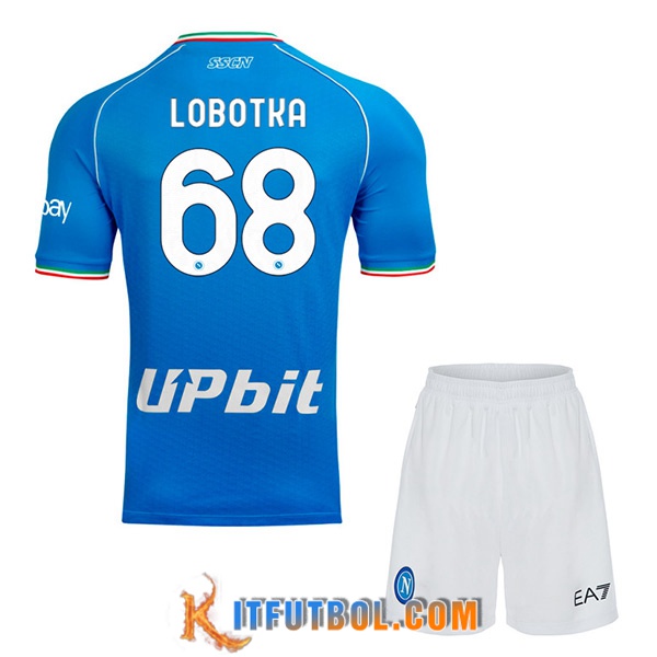 Camisetas De Futbol SSC Napoli (LOBOTKA #68) Ninos 2023/2024 Primera