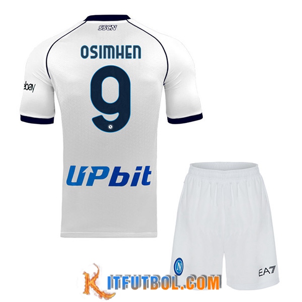 Camisetas De Futbol SSC Napoli (OSIMHEN #9) Ninos 2023/2024 Segunda
