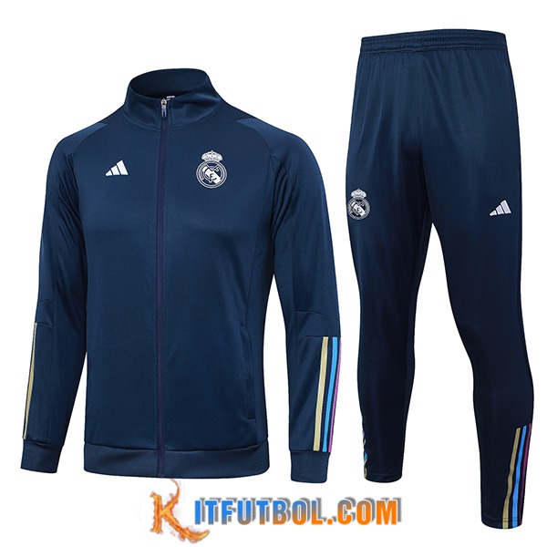 Chandal Equipos De Futbol - Chaqueta Real Madrid Azul marino 2023/2024 -02