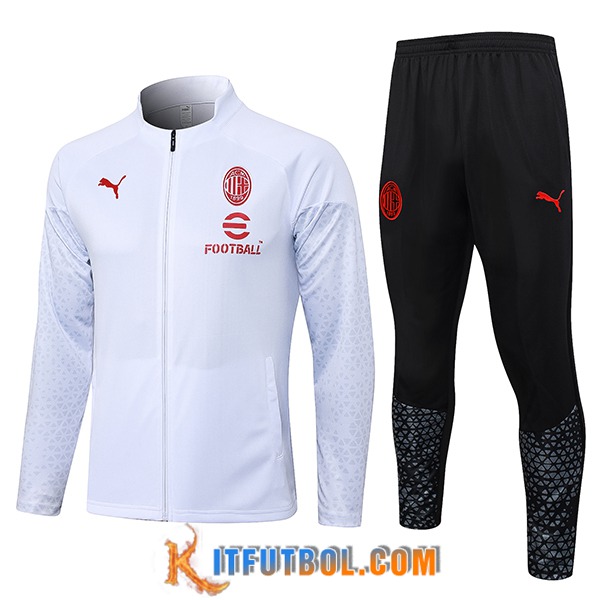 Chandal Equipos De Futbol - Chaqueta AC Milan Blanco 2023/2024