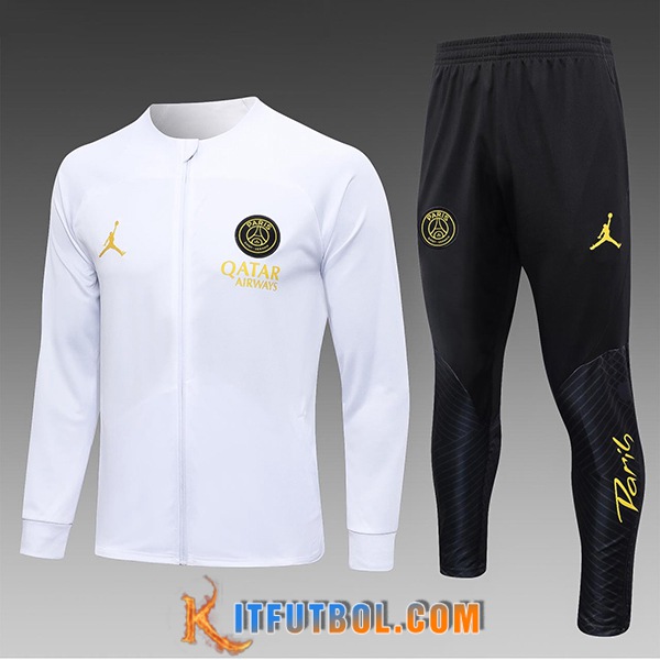 Chandal Equipos De Futbol - Chaqueta Jordan PSG Ninos Blanco 2023/2024