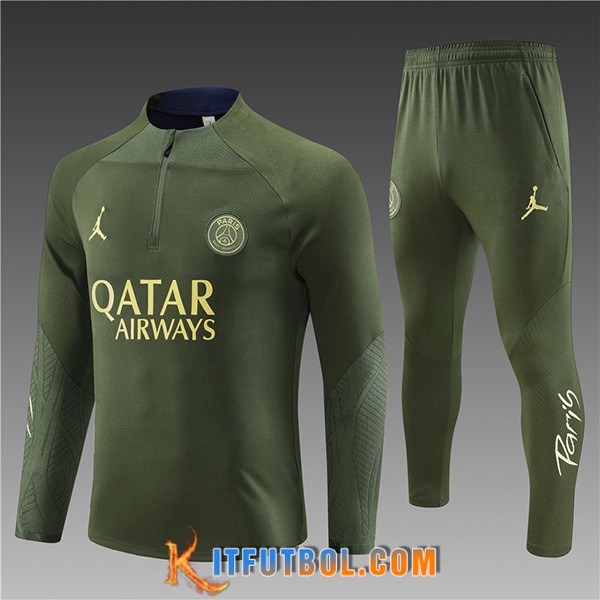 Chandal Equipos De Futbol Jordan PSG Ninos Verde 2023/2024