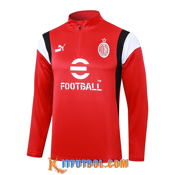 Sudadera De Entrenamiento AC Milan Rojo 2023/2024 -02