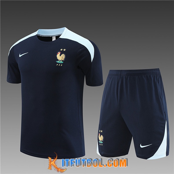 Camiseta Entrenamiento + Cortos Francia Ninos Azul marino 2023/2024
