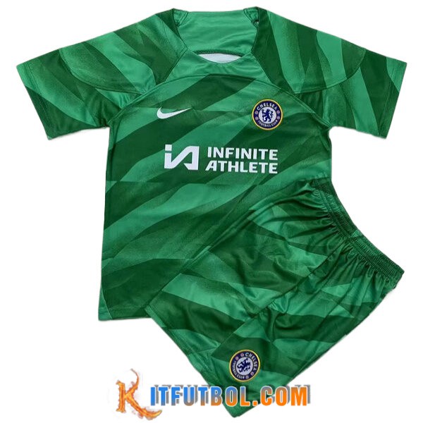 Camisetas De Futbol FC Chelsea Ninos Portero Verde 2023/2024