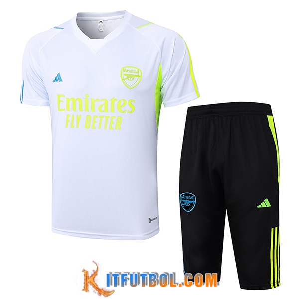 Camiseta Entrenamiento + Cortos Arsenal Blanco 2023/2024