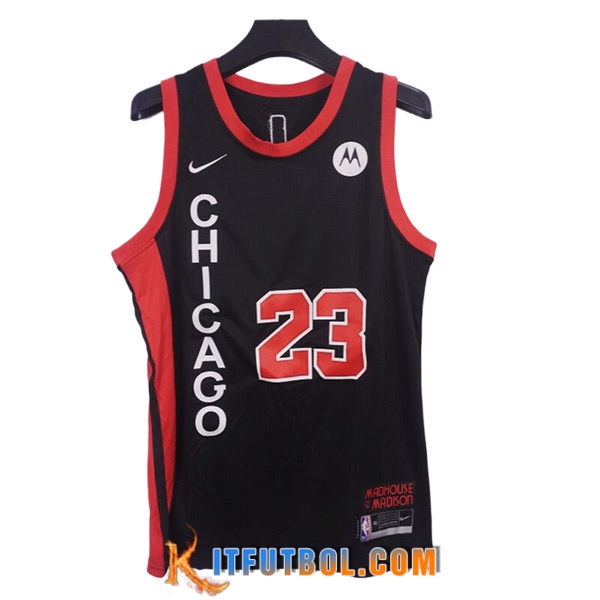 Camisetas De Futbol Chicago Bulls (JORDAN #23) 2023/24 Negro/Rojo -03