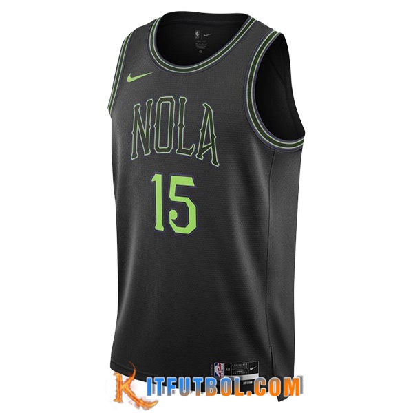 Camisetas De Futbol New Orleans Pelicans (ALVARADO #15) 2023/24 Negro/Verde